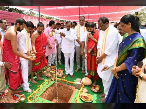 KCR lays foundation stone for TIMS super speciality hospital