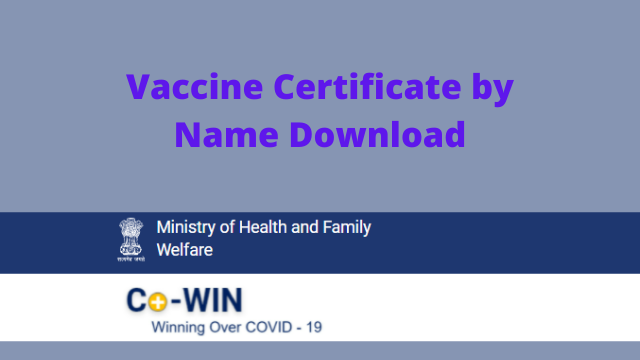 Vaccine Certificate by Name download